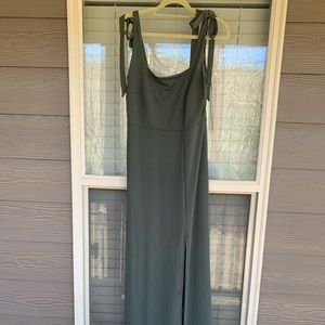 Medium green birdy grey bridesmaids/floor length dress